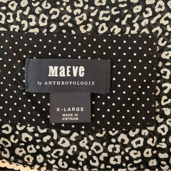 ANTHRO Maeve Long-Sleeve Faux-Wrap Dress Leopard Print XL - Picture 6 of 10